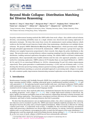 Beyond Mode Collapse: Distribution Matching for Diverse Reasoning