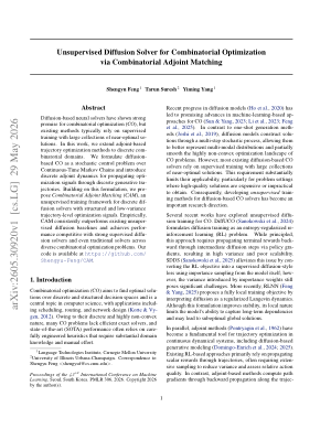 Unsupervised Diffusion Solver for Combinatorial Optimization via Combinatorial Adjoint Matching