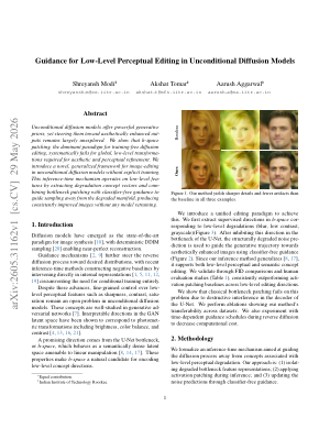 Guidance for Low-Level Perceptual Editing in Unconditional Diffusion Models