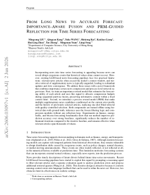 From Long News to Accurate Forecast: Importance-Aware Fusion and PRM-Guided Reflection for Time Series Forecasting