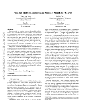 Parallel Metric Skiplists and Nearest Neighbor Search