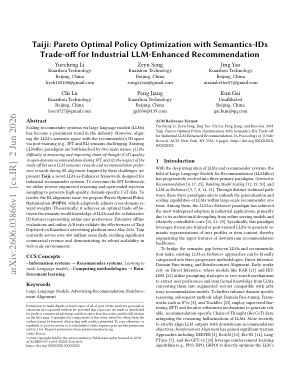 Taiji: Pareto Optimal Policy Optimization with Semantics-IDs Trade-off for Industrial LLM-Enhanced Recommendation