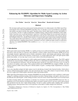 Enhancing the MADDPG Algorithm for Multi-Agent Learning via Action Inference and Importance Sampling