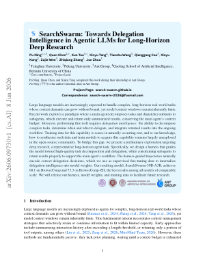 SearchSwarm: Towards Delegation Intelligence in Agentic LLMs for Long-Horizon Deep Research