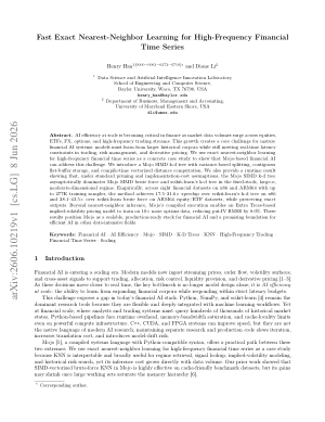 Fast Exact Nearest-Neighbor Learning for High-Frequency Financial Time Series