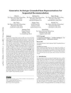 Generative Archetype-Grounded Item Representations for Sequential Recommendation