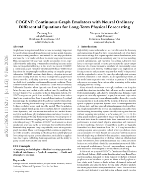 COGENT: Continuous Graph Emulators with Neural Ordinary Differential Equations for Long-Term Physical Forecasting