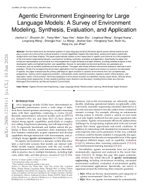 Agentic Environment Engineering for Large Language Models: A Survey of Environment Modeling, Synthesis, Evaluation, and Application