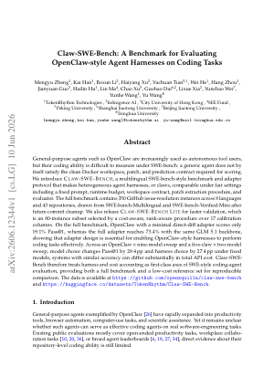 Claw-SWE-Bench: A Benchmark for Evaluating OpenClaw-style Agent Harnesses on Coding Tasks