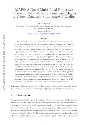 MAPS: A Novel Multi-Axial Projective Sphere for Geometrically Visualizing Higher d-Valued Quantum State-Space of Qudits