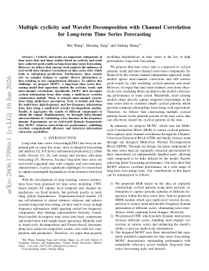 Multiple cyclicity and Wavelet Decomposition with Channel Correlation for Long-term Time Series Forecasting