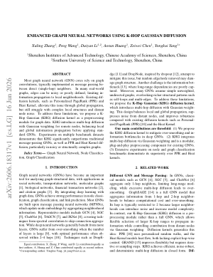Enhanced Graph Neural Networks using K-Hop Gaussian Diffusion