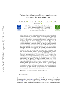 Faster algorithm for achieving minimal-size quantum decision diagrams