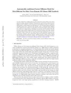 Anatomically-conditioned Latent Diffusion Model for Data-Efficient Few-Shot Cross-Domain 3D Glioma MRI Synthesis