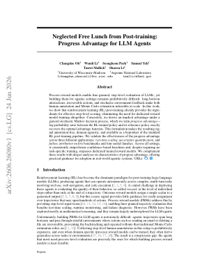 Neglected Free Lunch from Post-training: Progress Advantage for LLM Agents