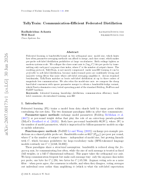 TallyTrain: Communication-Efficient Federated Distillation
