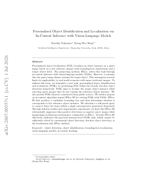 Personalized Object Identification and Localization via In-Context Inference with Vision-Language Models