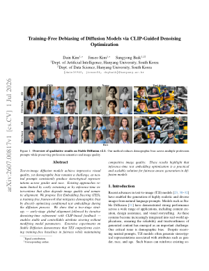 Training-Free Debiasing of Diffusion Models via CLIP-Guided Denoising Optimization