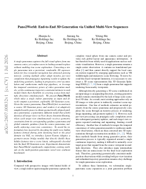 Pano2World: End-to-End 3D Generation via Unified Multi-View Sequences