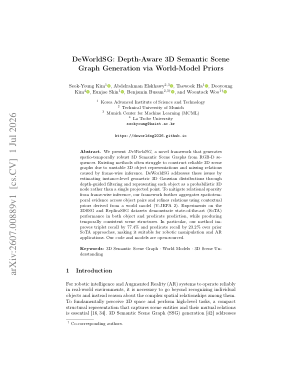 DeWorldSG: Depth-Aware 3D Semantic Scene Graph Generation via World-Model Priors