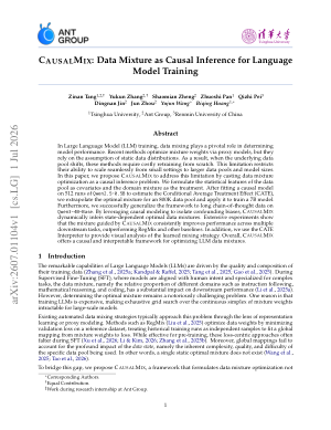 CausalMix: Data Mixture as Causal Inference for Language Model Training