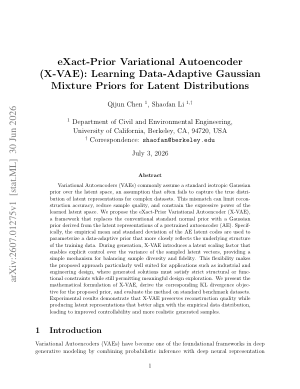 eXact-Prior Variational Autoencoder (X-VAE): Learning Data-Adaptive Gaussian Mixture Priors for Latent Distributions