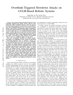 Overthink-Triggered Slowdown Attacks on LVLM-Based Robotic Systems