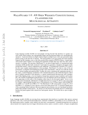 HaloGuard 1.0: An Open Weights Constitutional Classifier for Multilingual AI Safety
