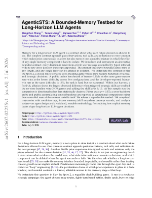 AgenticSTS: A Bounded-Memory Testbed for Long-Horizon LLM Agents