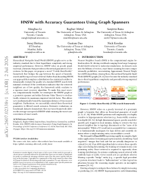 HNSW with Accuracy Guarantees Using Graph Spanners -- A Technical Report