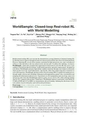 WorldSample: Closed-loop Real-robot RL with World Modelling