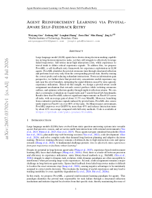 Agent Reinforcement Learning via Pivotal-Aware Self-Feedback Retry