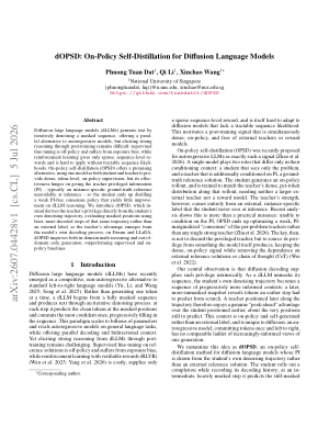 dOPSD: On-Policy Self-Distillation for Diffusion Language Models