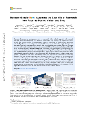 ResearchStudio-Reel: Automate the Last Mile of Research from Paper to Poster, Video, and Blog