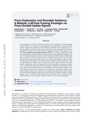 Proxy Exploration and Reusable Guidance: A Modular LLM Post-Training Paradigm via Proxy-Guided Update Signals
