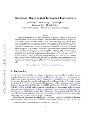 DeepLoop: Depth Scaling for Looped Transformers
